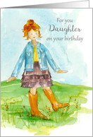 Happy Birthday Daughter Boots Ruffle Skirt card