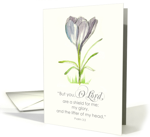 Praying For You Psalm Bible Scripture Crocus Flower card (1833884)