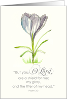 Praying For You Psalm Bible Scripture Crocus Flower card