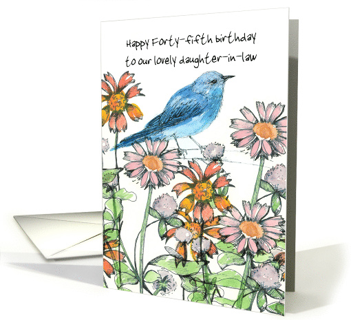 Happy 45th Birthday Daughter In Law Bluebird Custom card (1836548)