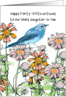 Happy 45th Birthday Daughter In Law Bluebird Custom card