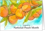 National Peach Month August Fruit Tree Branch card