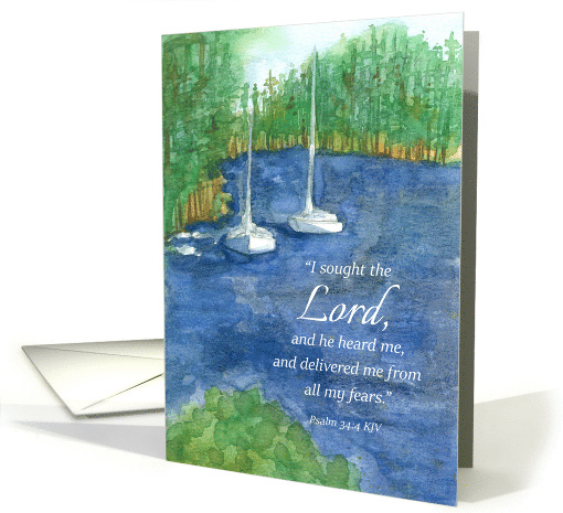 Baptism Congratulations Scripture Psalm Sailboats card (1848830)