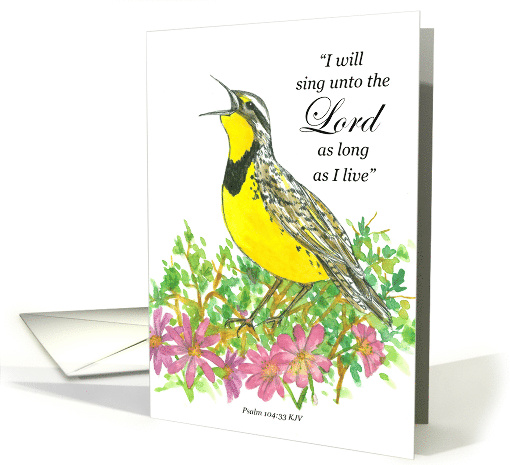 Be Happy Scripture Psalm Bible Verse Meadowlark card (1852300)