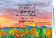 Thinking Of You Psalm 91 Military Deployed Soldier card