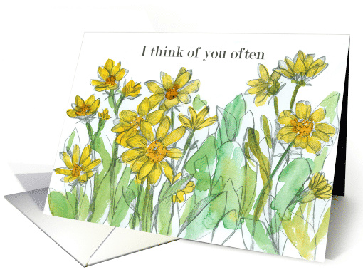 Thinking of You Often Yellow Wildflowers card (1855528)