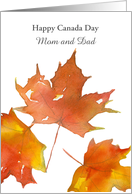 Happy Canada Day Maple Leaf Watercolor Custom card