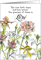 Engagement Congratulations Scripture Corinthians Roses Spatter card