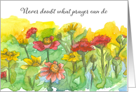 End of Radiation Congratulations Prayer Religious Flowers card