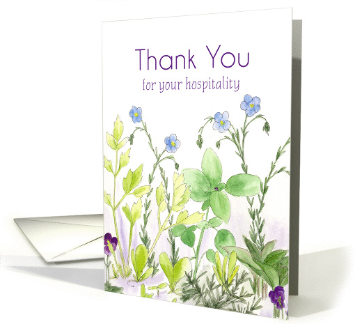 Thank You For Your Hospitality Blue Flax Flowers card (186068)