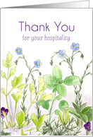 Thank You For Your Hospitality Blue Flax Flowers card