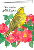 We’ve Moved To Alabama Announcement Camellia Flowers card