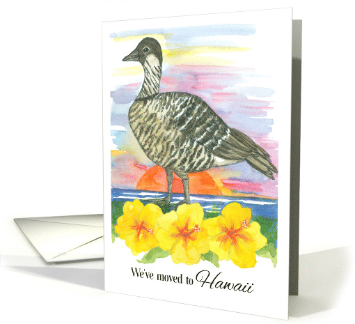We've Moved To Hawaii Announcement Sunset Ocean card (1861728)