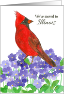 We’ve Moved To Illinois Announcement Cardinal Violets card