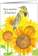 We’ve Moved To Kansas Announcement Meadowlark Sunflowers card