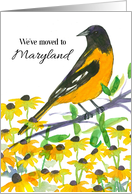 We’ve Moved To Maryland Announcement Baltimore Oriole card