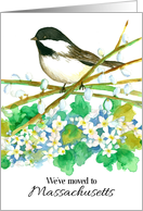 We’ve Moved To Massachusetts Announcement Chickadee card