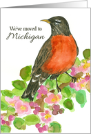 We’ve Moved To Michigan Announcement Robin card