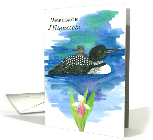We've Moved To Minnesota Announcement Lake Loon card (1863716)