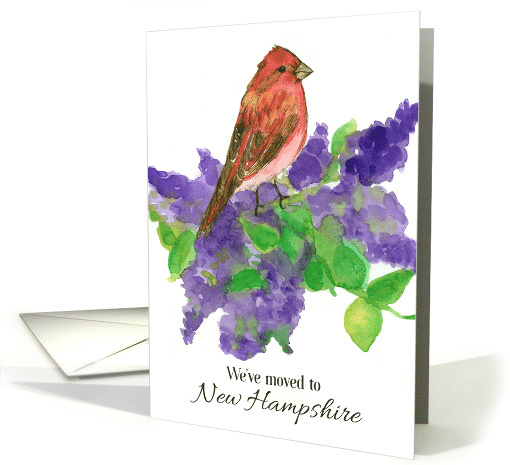 We've Moved To New Hampshire Purple Finch Lilacs card (1865316)