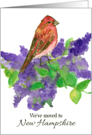 We’ve Moved To New Hampshire Purple Finch Lilacs card