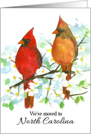 We’ve Moved To North Carolina Cardinal Birds Dogwood card