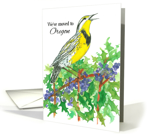 We've Moved To Oregon Grape Meadowlark Bird card (1865922)