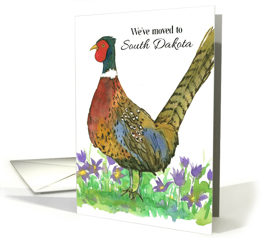 We've Moved To South Dakota Pheasant Pasque Flower card (1866968)