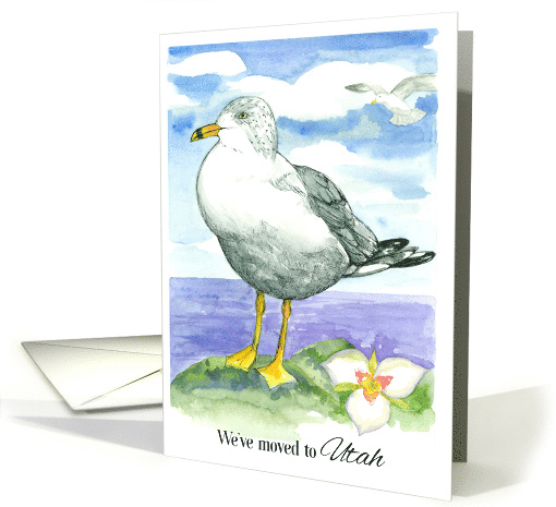 We've Moved To Utah Seagull Sego Lily Flower card (1866976)