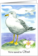 We’ve Moved To Utah Seagull Sego Lily Flower card