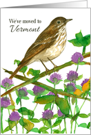 We’ve Moved To Vermont Hermit Thrush Red Clover card