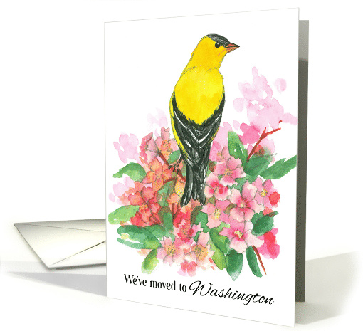 We've Moved To Washington Goldfinch Rhododendron card (1868046)
