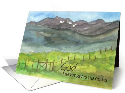God Never Gives Up On Us Desert Landscape card (1868824)