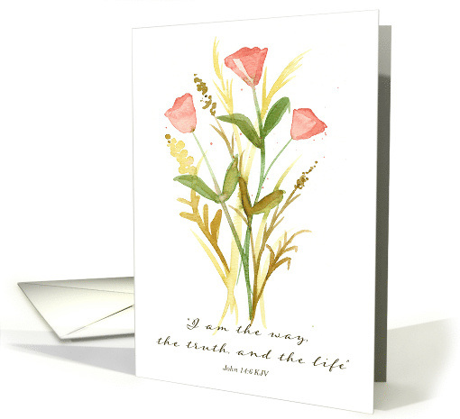 Confirmation Congratulations John Scripture Pink Flowers card