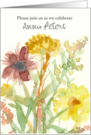 Fall Bridal Shower Invitation Flowers Custom Name card