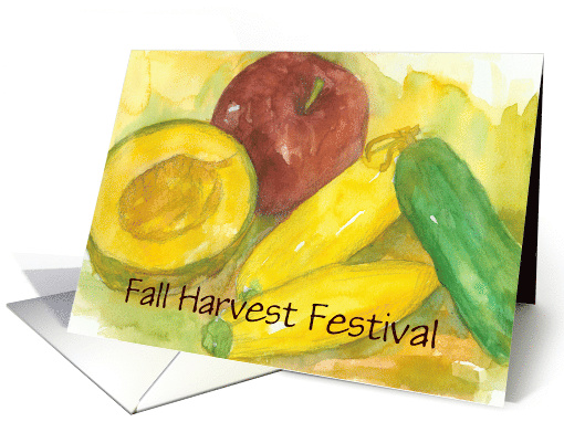 Fall Harvest Festival Invitation Vegetables Fruit Custom card