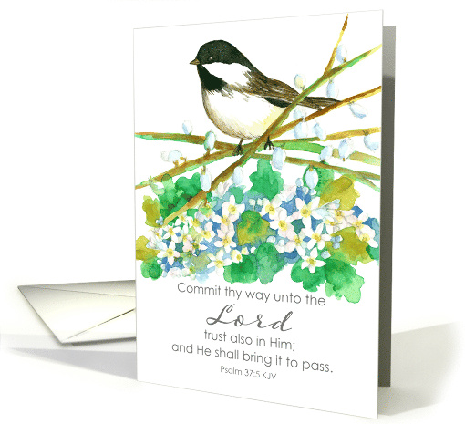 Ordination Congratulations Psalm Scripture Chickadee card (1875546)