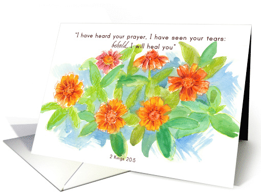 Cancer Survivor Anniversary Scripture Zinnia Flowers card (1875554)