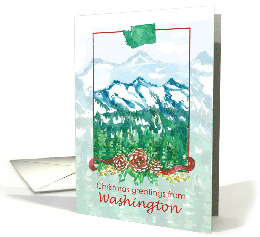 Merry Christmas from Washington Mountains Winter Snow card (1876716)