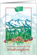 Merry Christmas from Washington Mountains Winter Snow card