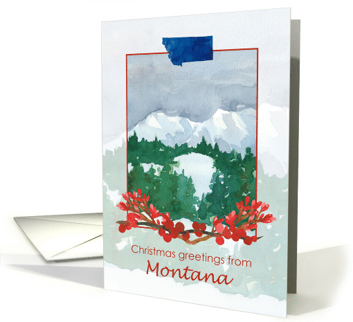 Merry Christmas from Montana Snow Mountains Trees card (1877446)
