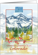 Merry Christmas from Colorado Rocky Mountains Winter card