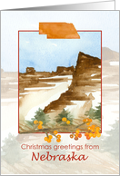 Merry Christmas from Nebraska Scotts Bluff Winter Landscape card