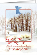 Merry Christmas from Minnesota Trees Winter Landscape card