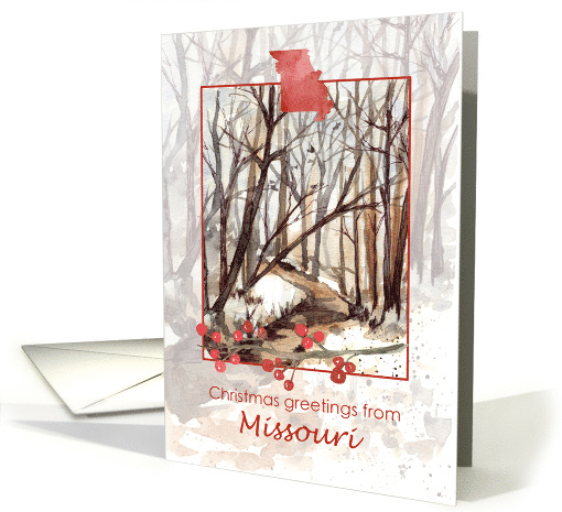Merry Christmas from Missouri Winter Trees Snow card (1879644)