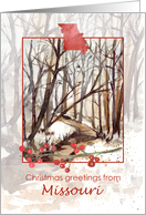 Merry Christmas from Missouri Winter Trees Snow card