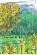 Happy 40th Birthday Autumn Mountain Landscape card