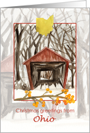 Merry Christmas from Ohio Covered Bridge Winter Snow card