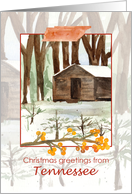 Merry Christmas from Tennessee Cabin Forest Snow card