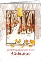 Merry Christmas from Alabama Trees Forest Snow card